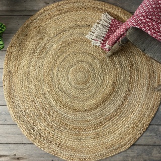 100% sustainable Jute round Rug available in four sizes